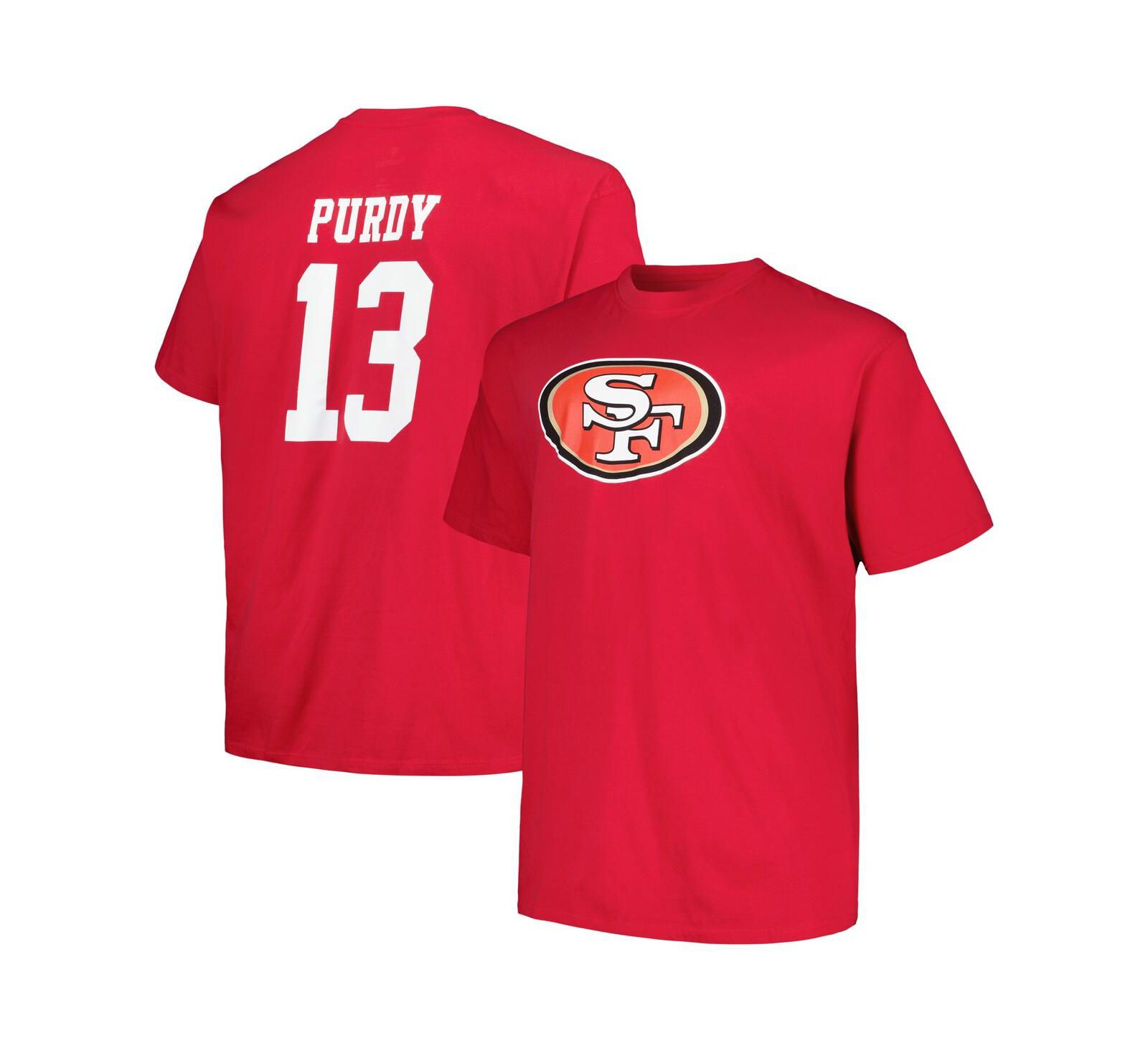 Футболка Fanatics Men's Brock Purdy Scarlet San Francisco 49ers Big and Tall Player Name and Number