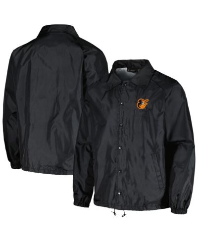 Men's Dunbrooke Black Baltimore Orioles Coach's Raglan Full-Snap Windbreaker Jacket
