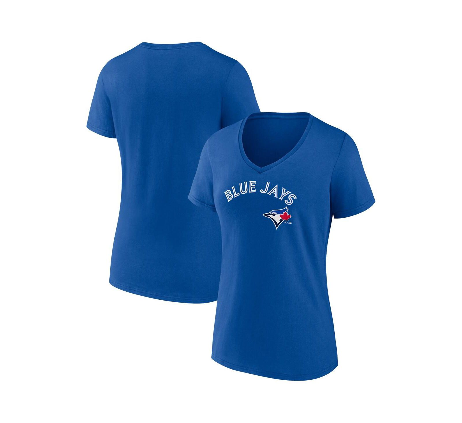 Women's Fanatics Royal Toronto Blue Jays Team Lockup V-Neck T-shirt