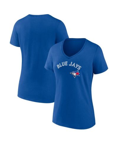Женская футболка Fanatics Royal Toronto Blue Jays Team Lockup V-Neck