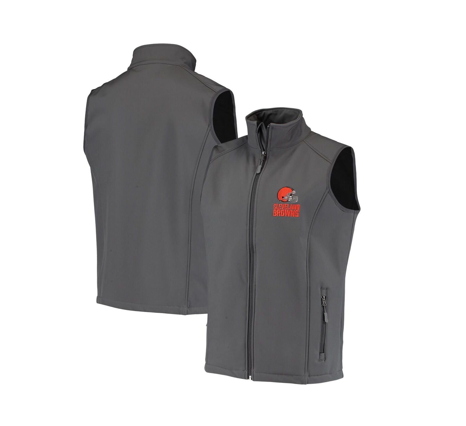 Мужской мягкий софтшелл жилет Dunbrooke Charcoal Cleveland Browns Circle Archer с полной молнией