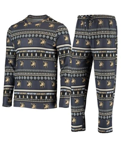 Men's Concepts Sport Black Army Black Knights Ugly Sweater Knit Long Sleeve Top and Pant Set
