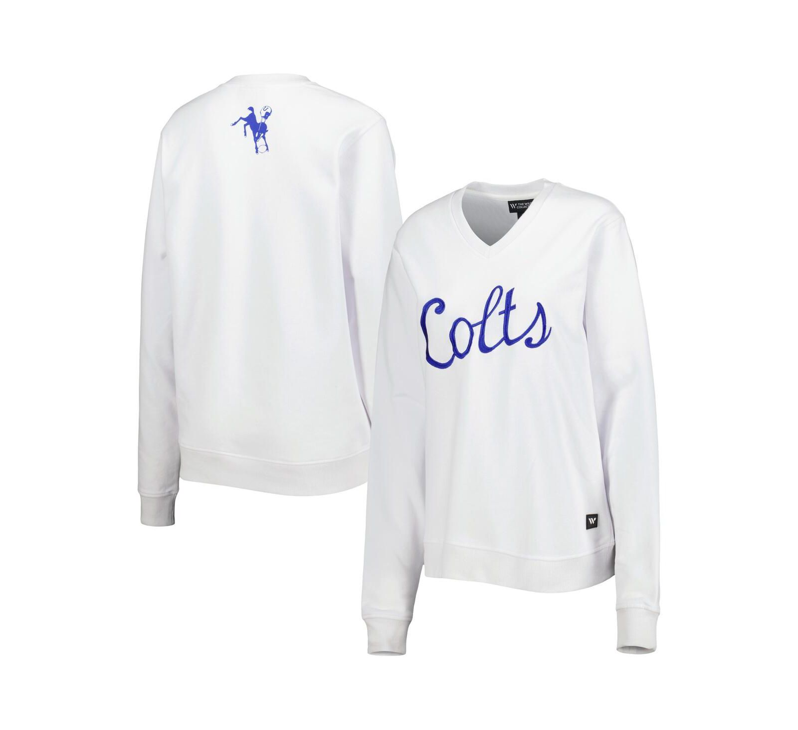 Женское флисовое худи The Wild Collective с V-образным вырезом White Indianapolis Colts Cheer