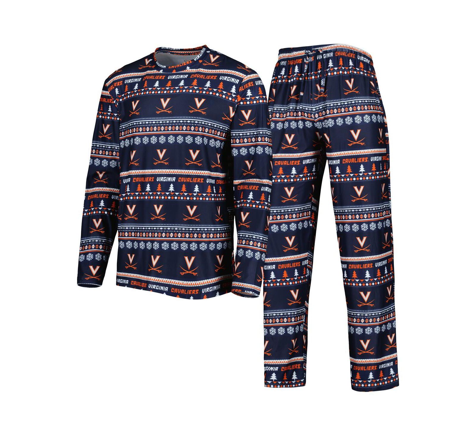 Men's Concepts Sport Navy Virginia Cavaliers Swivel Long Sleeve T-shirt and Pants Sleep Set