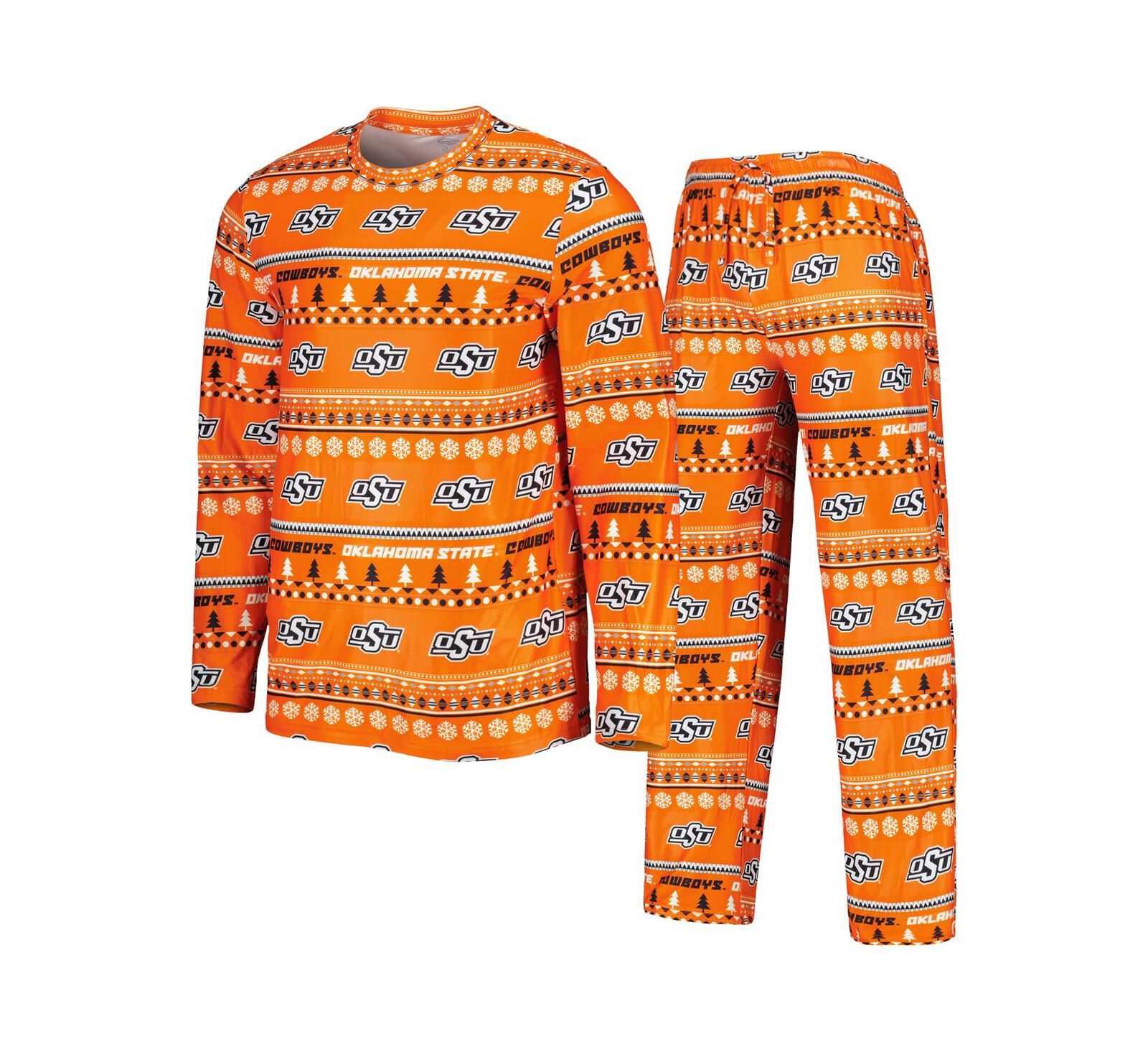 Мужской комплект для сна Concepts Sport Orange Oklahoma State Cowboys Swivel Long Sleeve T-shirt и брюки