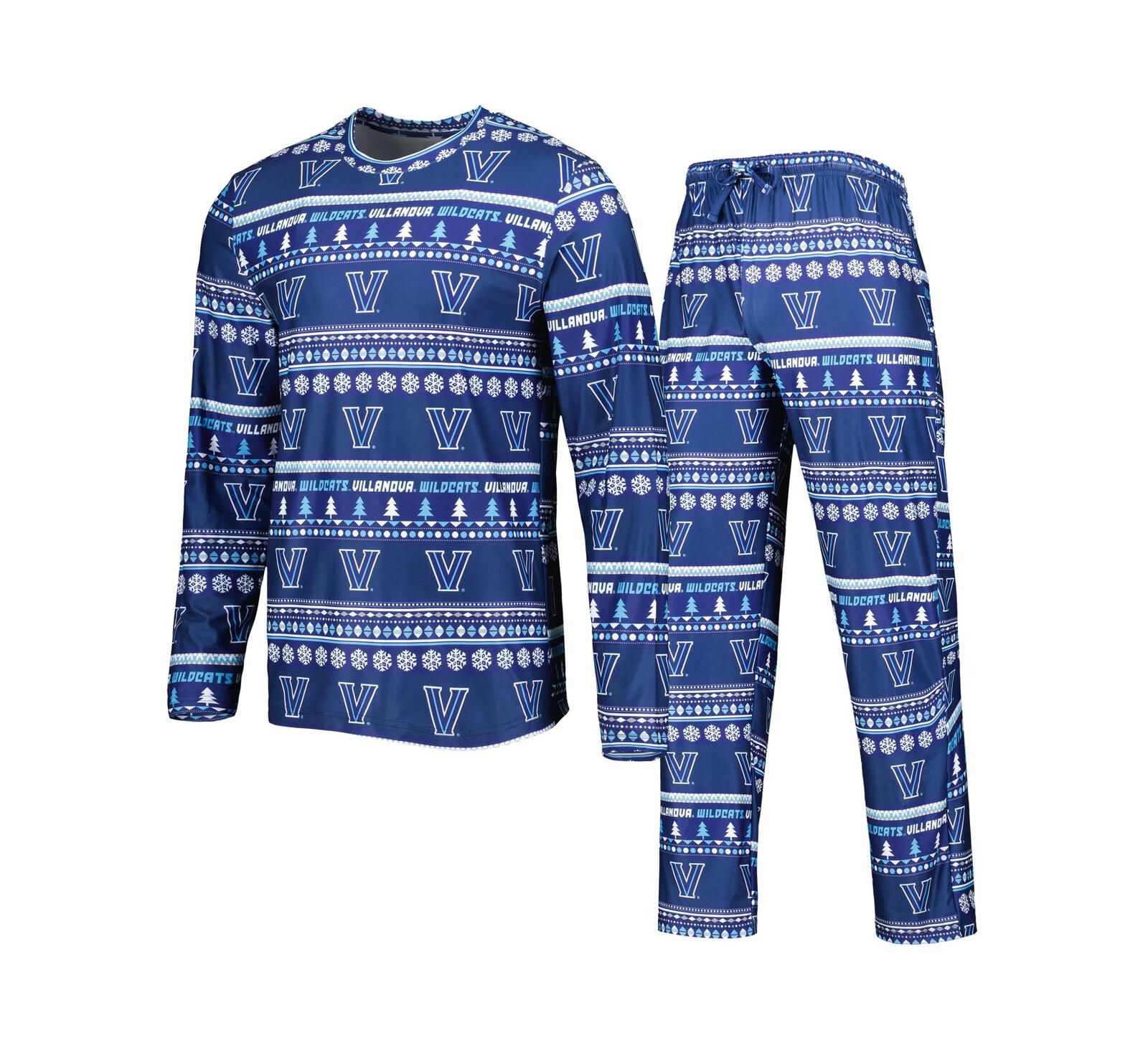 Men's Concepts Sport Navy Villanova Wildcats Swivel Long Sleeve T-shirt and Pants Sleep Set