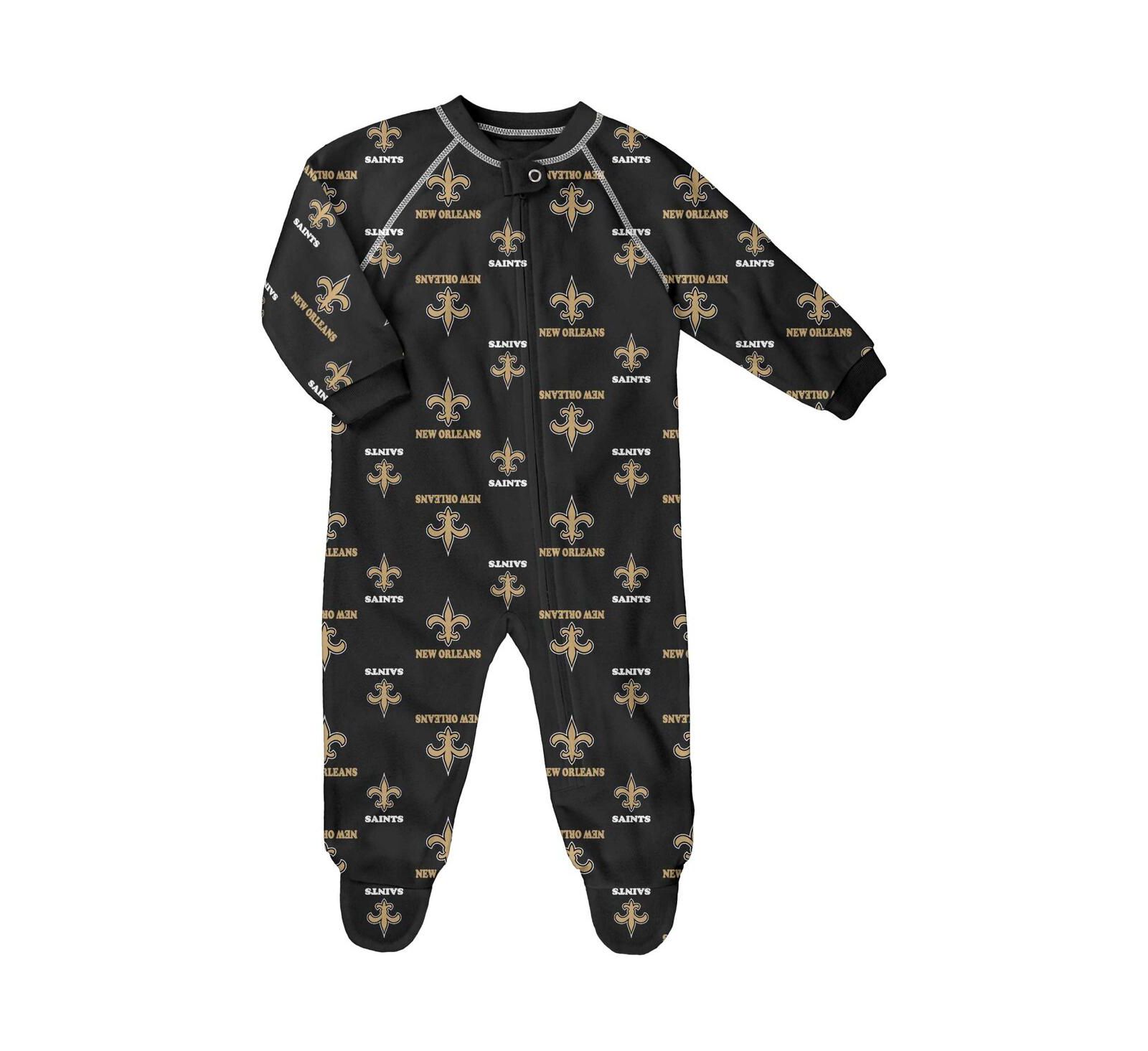 Детский комбинезон на молнии Outerstuff New Orleans Saints с принтом для мальчиков и девочек, черный