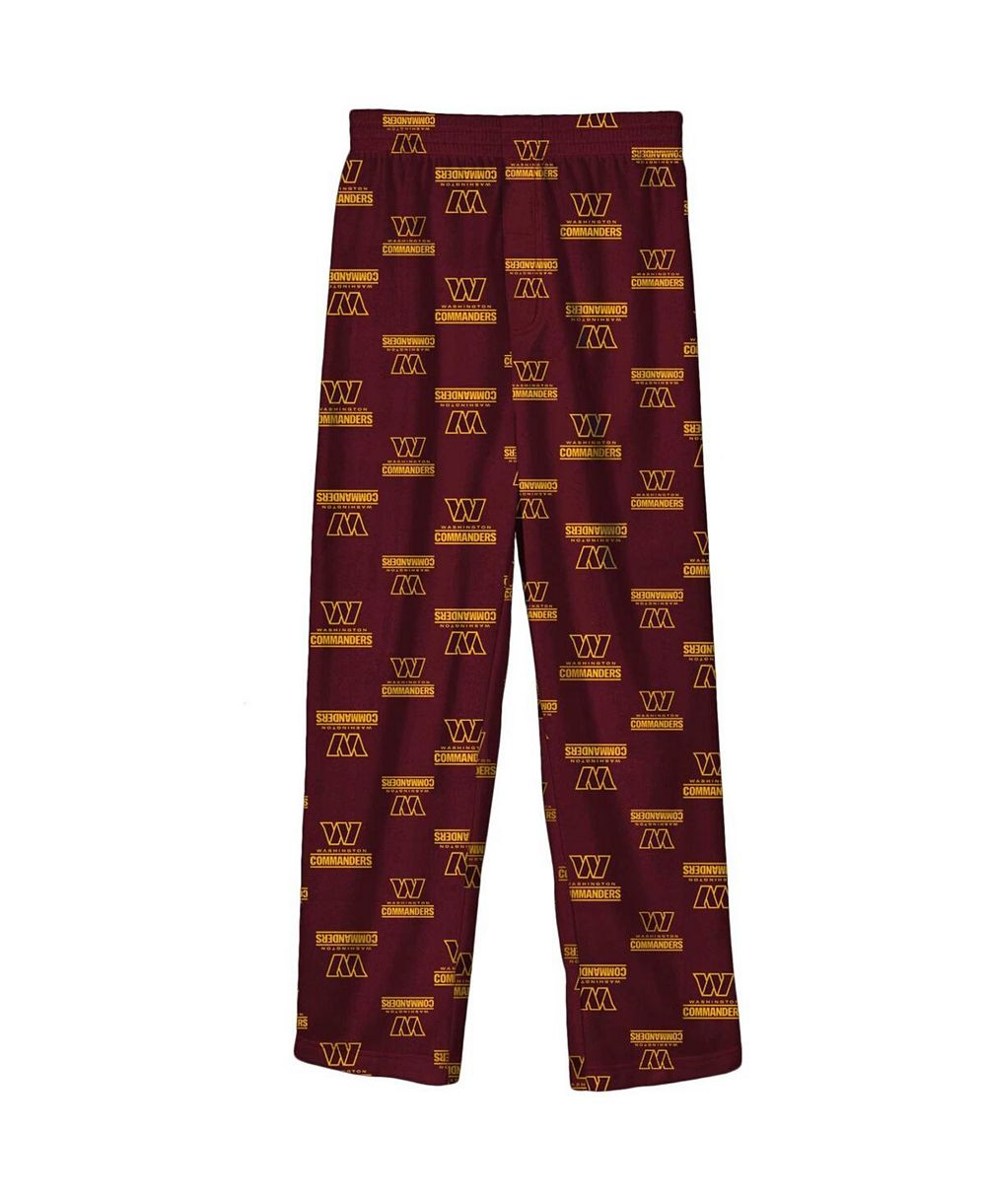 Детские брюки Burgundy Washington Commanders Team-Colored Printed Pajama Pants