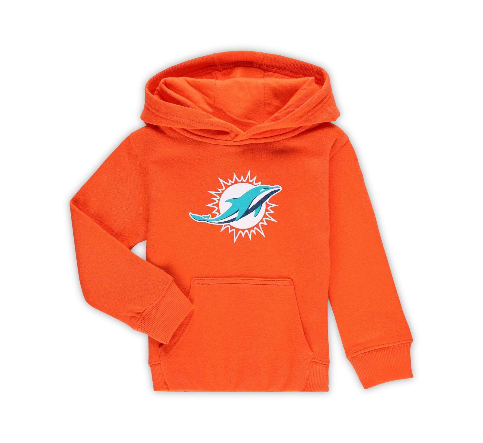 Детское худи Outerstuff с логотипом Miami Dolphins оранжевого цвета для мальчиков и девочек