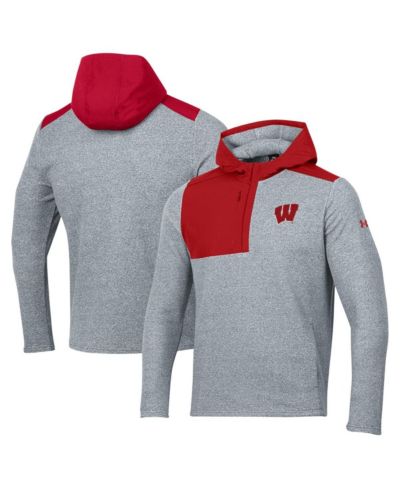 Мужская флисовая толстовка на молнии Under Armour Gray Wisconsin Badgers Survivor