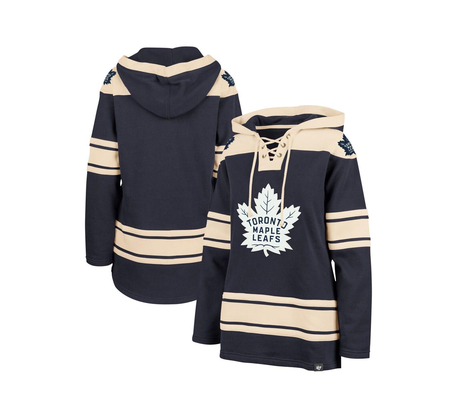 Женский худи '47 Brand Navy Toronto Maple Leafs Superior Lacer Pullover