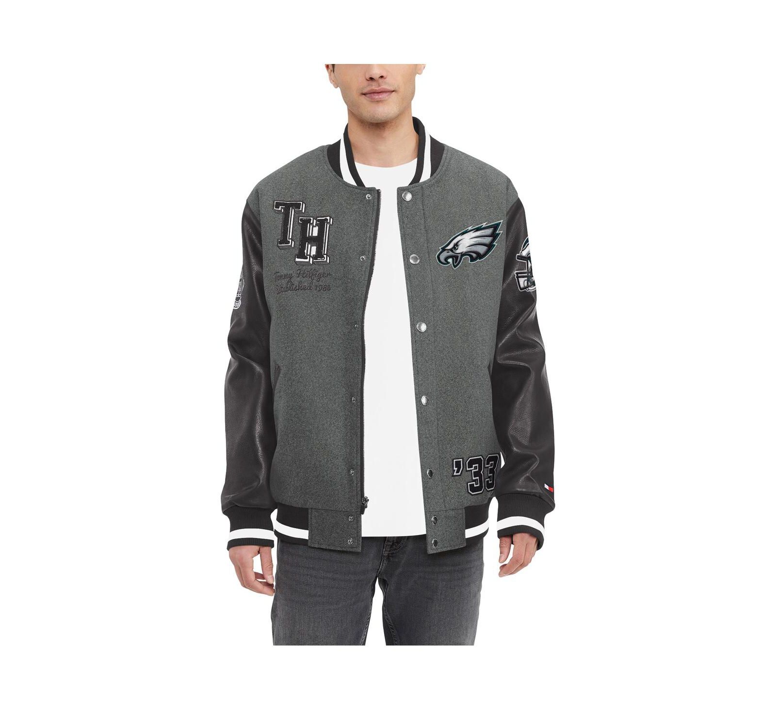 Мужская университетская куртка Tommy Hilfiger Philadelphia Eagles, Heather Gray/Black