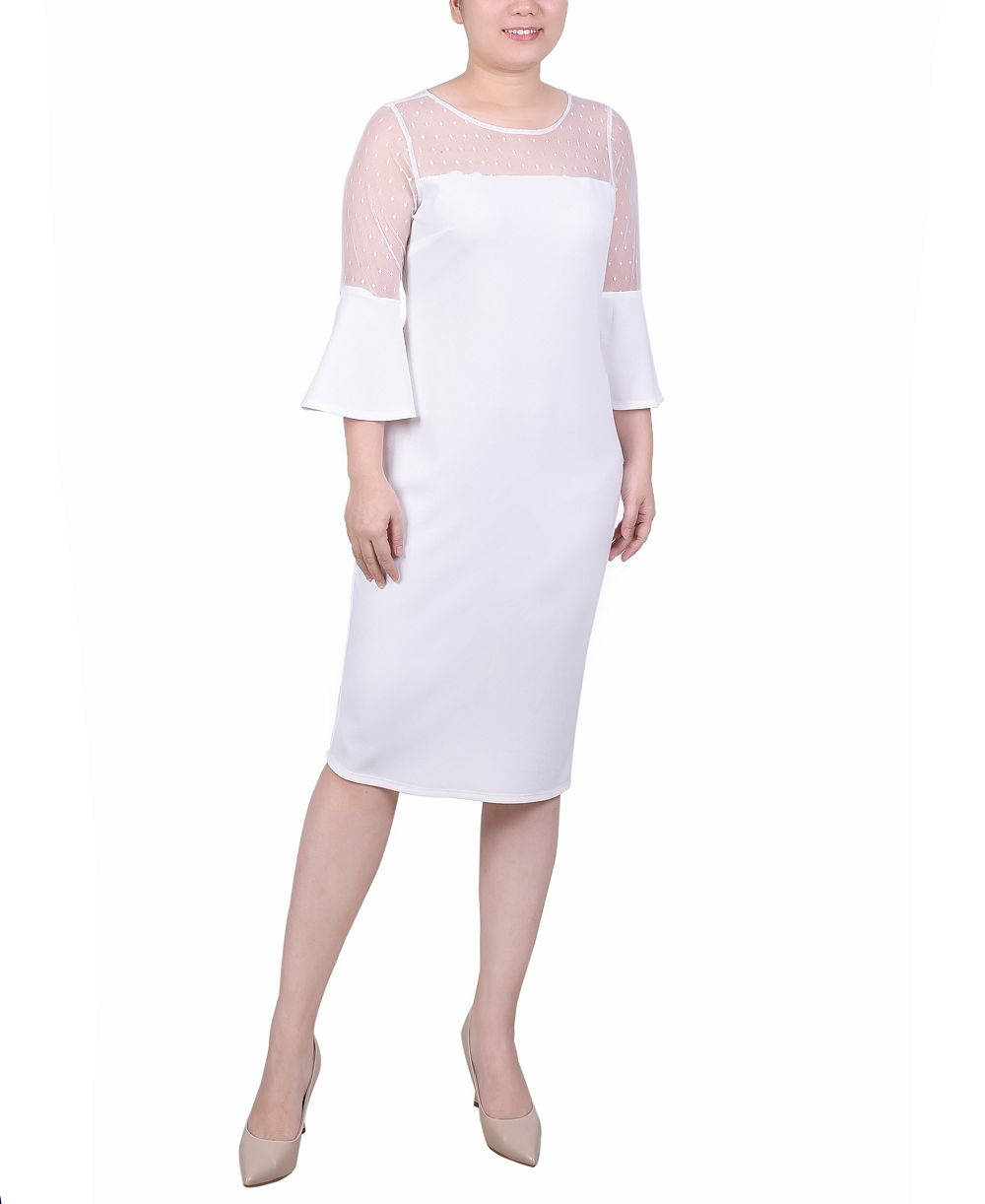 Женское платье NY Collection Illusion Neck Scuba