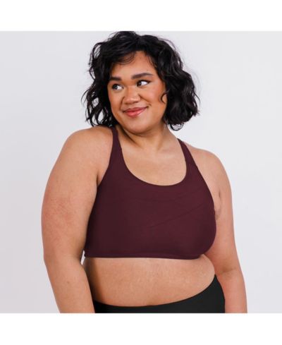 Calypsa Plus Size Racerback Swim Bra with Removable Cups