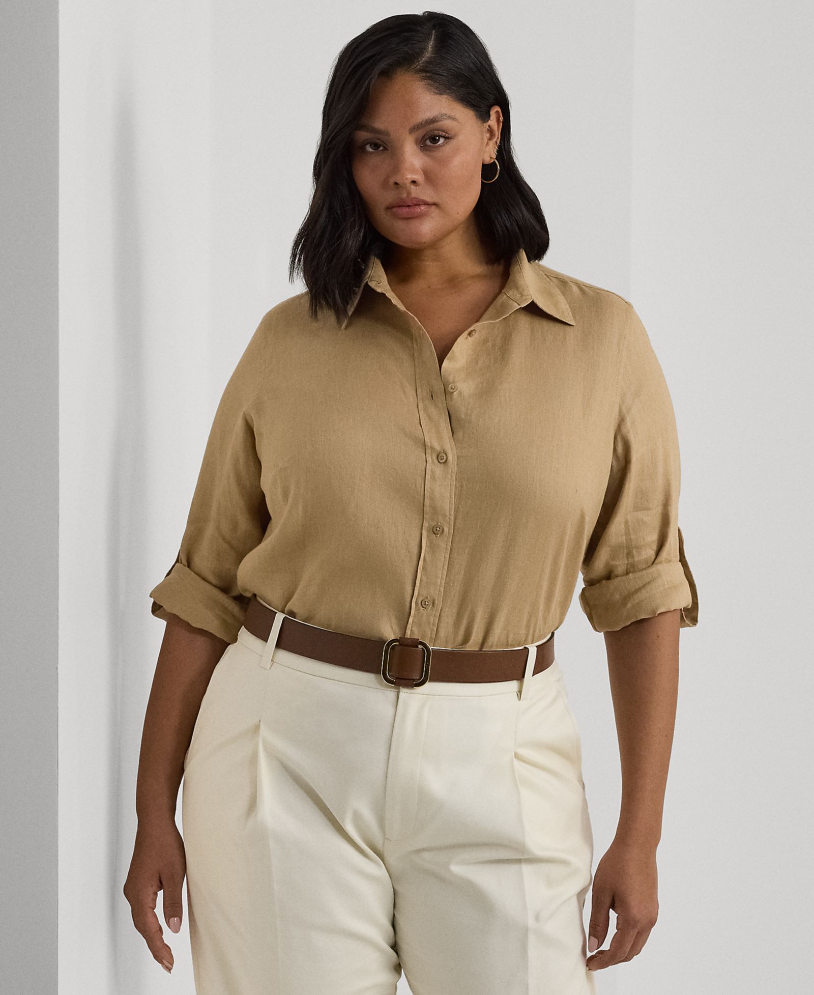 Рубашка Lauren Ralph Lauren Plus Size Roll-Tab