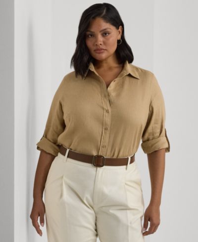 Lauren Ralph Lauren Plus Size Roll-Tab Shirt