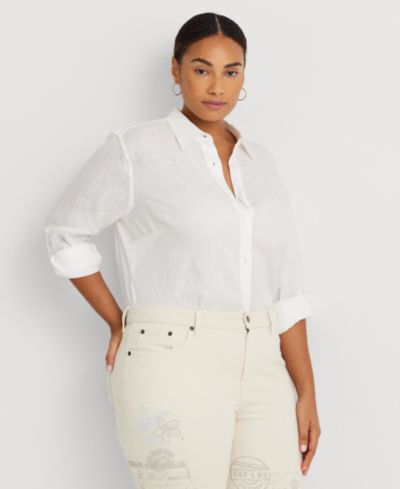 Lauren Ralph Lauren Plus Size Roll-Tab Shirt