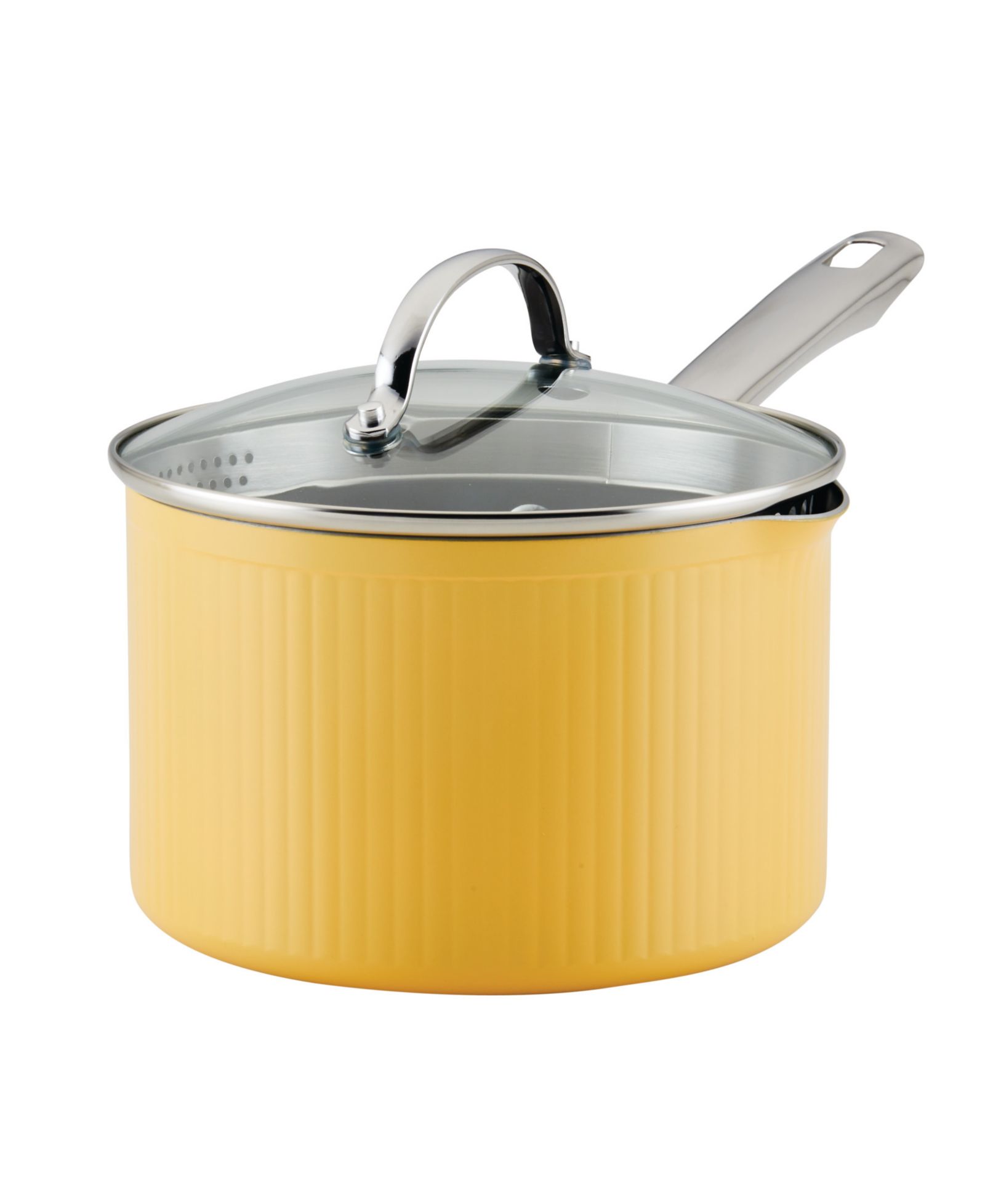 Farberware Style Aluminum Nonstick 3 Quart Cookware Straining Saucepan with Lid