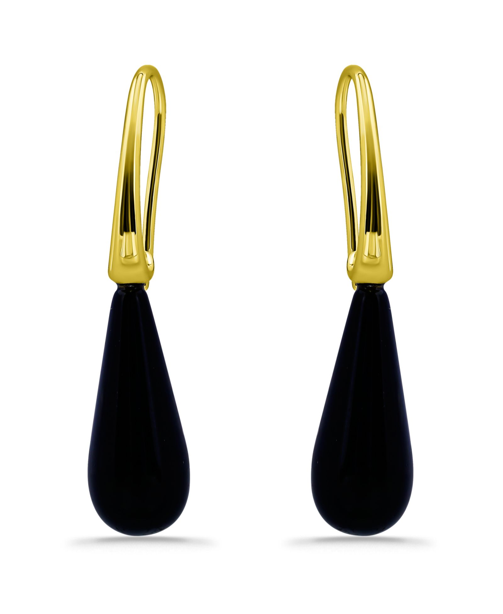 Macy's 14K Gold or Silver Plated Genuine Stone Teardrop Earrings