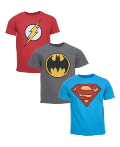 Justice League Детские футболки DC Comics Batman Superman The Flash, комплект из 3 шт