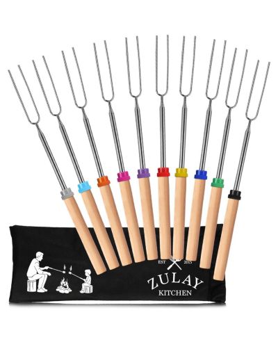 Zulay Kitchen Long Marshmallow Roasting Sticks Extendable Design