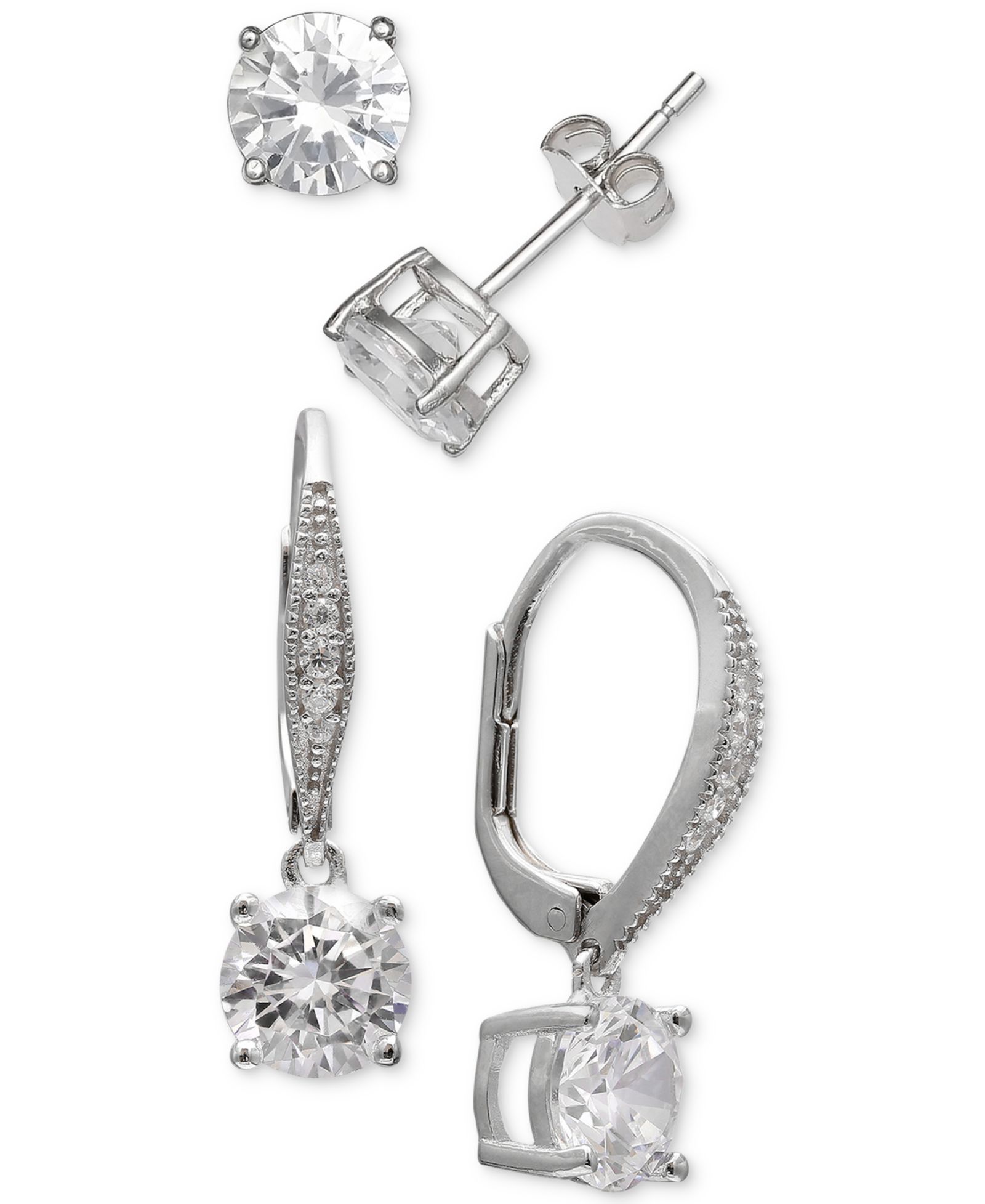 Giani Bernini 2-Pc. Cubic Zirconia Earring Set in Sterling Silver, Created for Macy's