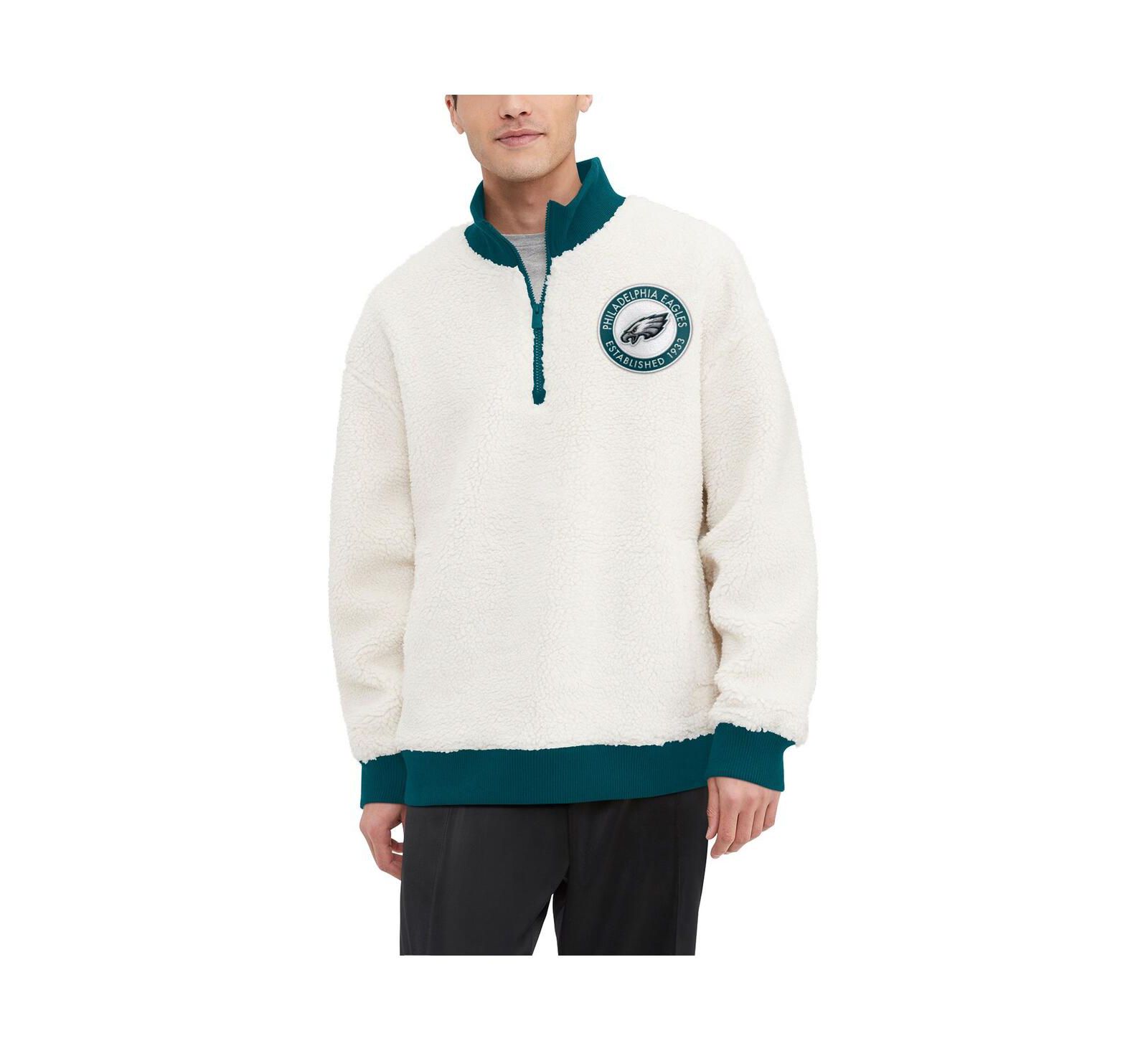 Мужской свитшот Tommy Hilfiger Philadelphia Eagles Jordan Sherpa Quarter-Zip Cream