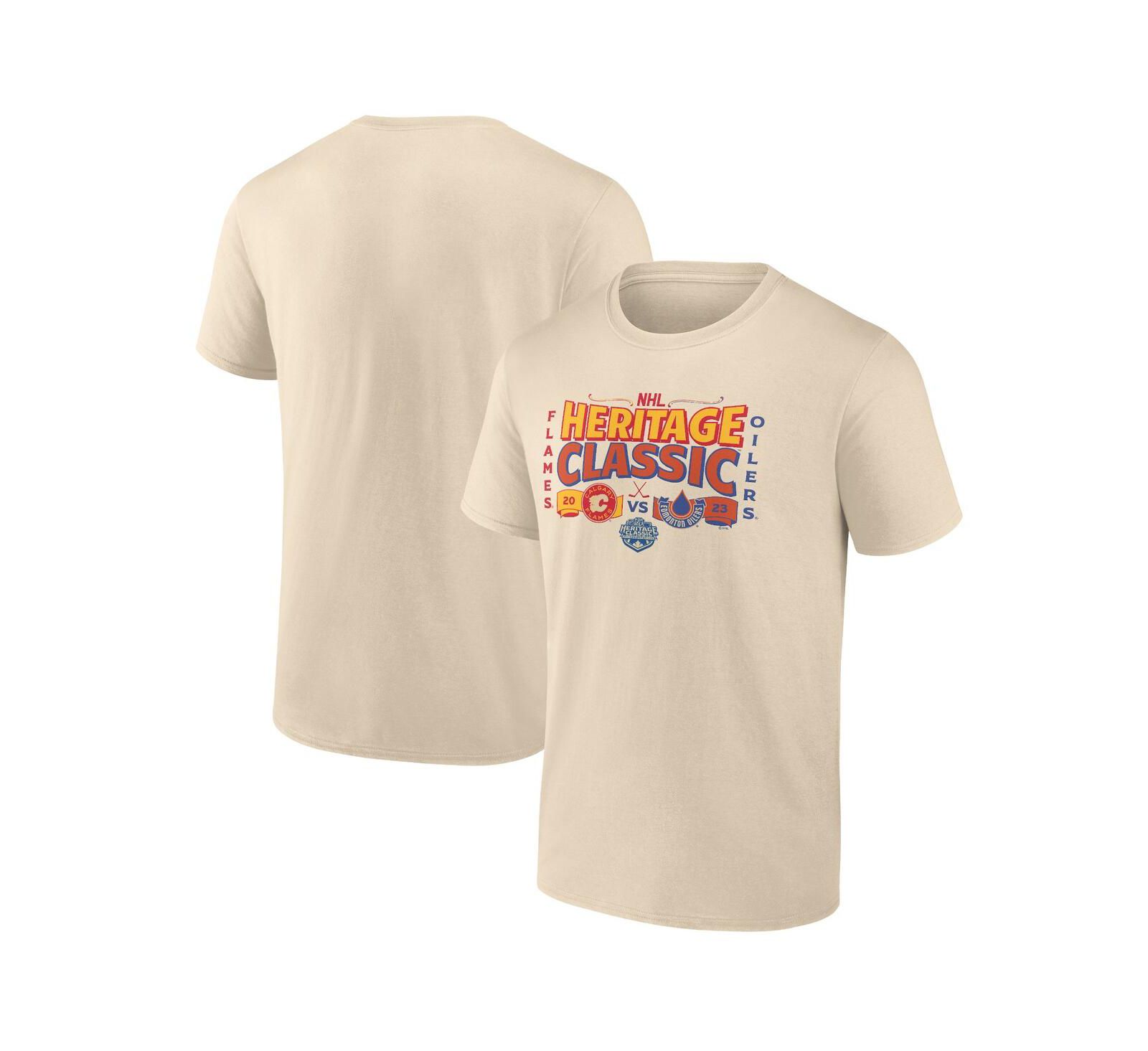 Мужская футболка Fanatics Cream 2023 NHL Heritage Classic Matchup