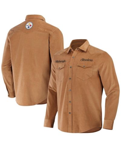 Мужская рубашка NFL x Darius Rucker Collection by Fanatics Tan Pittsburgh Steelers Western Full-Snap