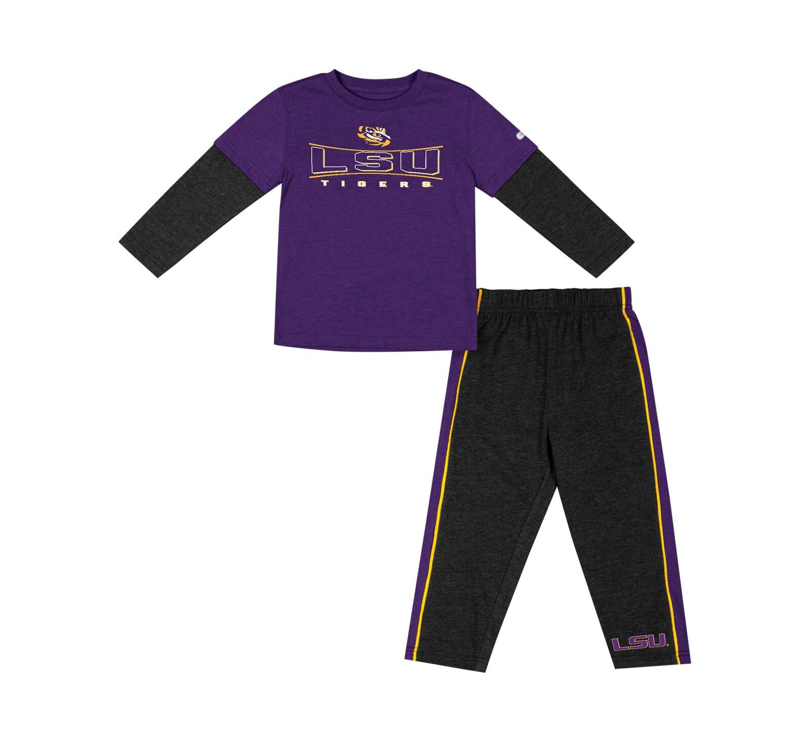 Детский комплект из футболки и брюк Colosseum Purple Black LSU Tigers Long Sleeve