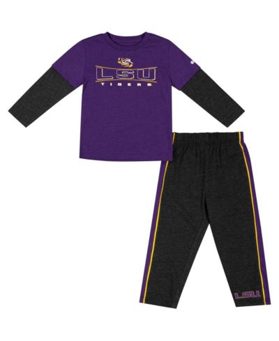 Детский комплект из футболки и брюк Colosseum Purple Black LSU Tigers Long Sleeve