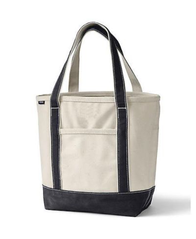 Lands' End Холщовая сумка-тоут Medium, 5 карманов, открытый верх
