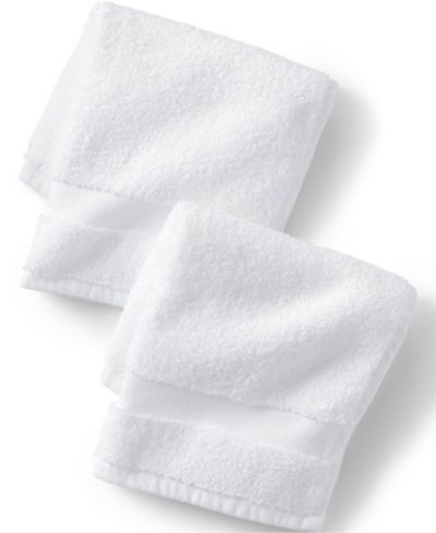 Lands' End Essential Cotton 2-Piece Washcloth Set