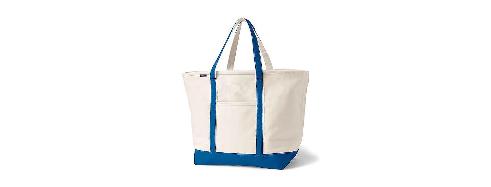 Lands' End Extra Large 5 Pocket Open Top Canvas Tote Bag