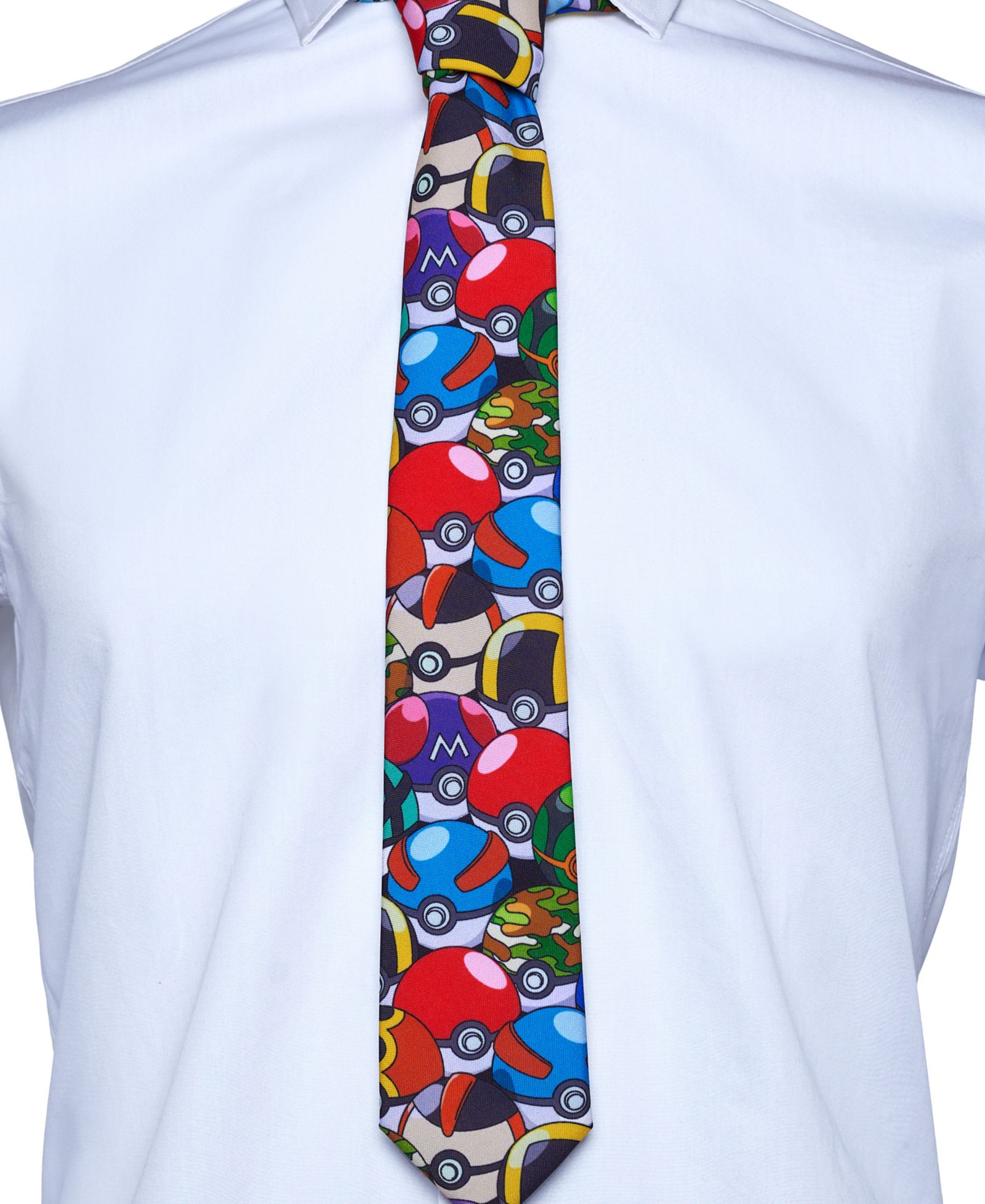 OppoSuits Men's Pokemon Tie - Pokeball Necktie - Formal And Casual - Including 1 Tie - Multicolor