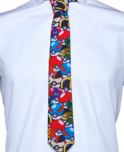 Мужской галстук OppoSuits Pokemon - Pokeball, формальный и повседневный, в комплекте 1 галстук, мультиколор