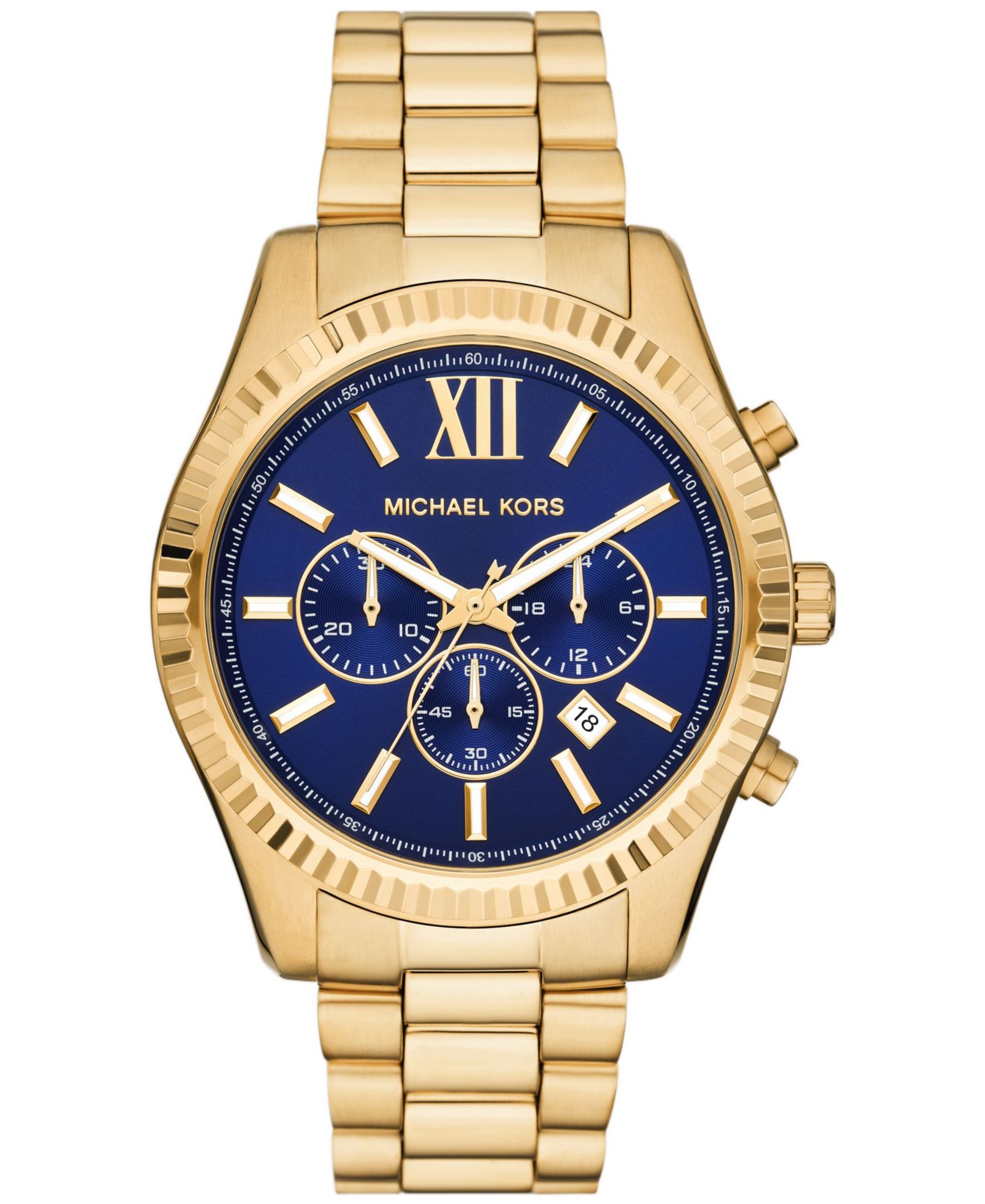 Michael Kors Мужские часы Lexington Chronograph из нержавеющей стали с золотым покрытием 44mm