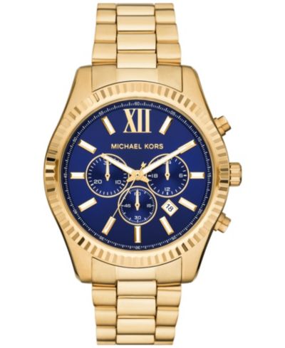Michael Kors Мужские часы Lexington Chronograph из нержавеющей стали с золотым покрытием 44mm