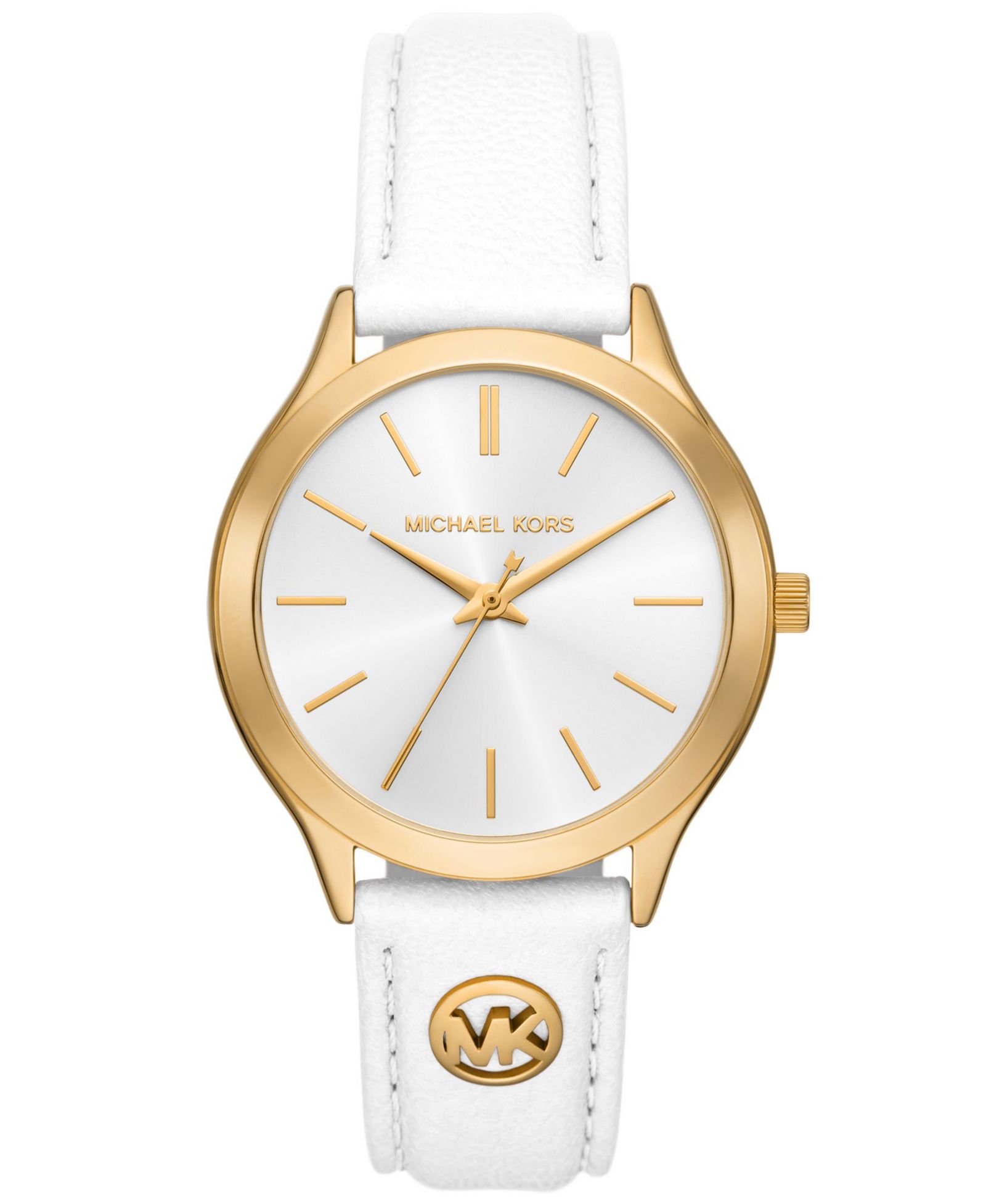 Women's Slim Runway Three-Hand White Leather Watch 38mm