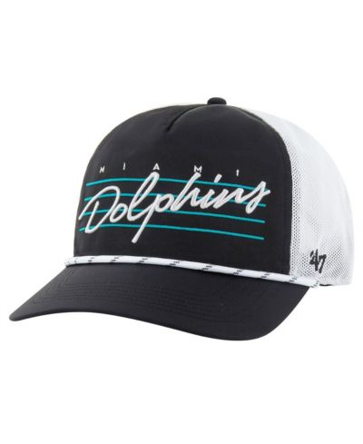 '47 Brand Men's Black/White Miami Dolphins Downburst Relaxed Hitch Trucker Adjustable Hat