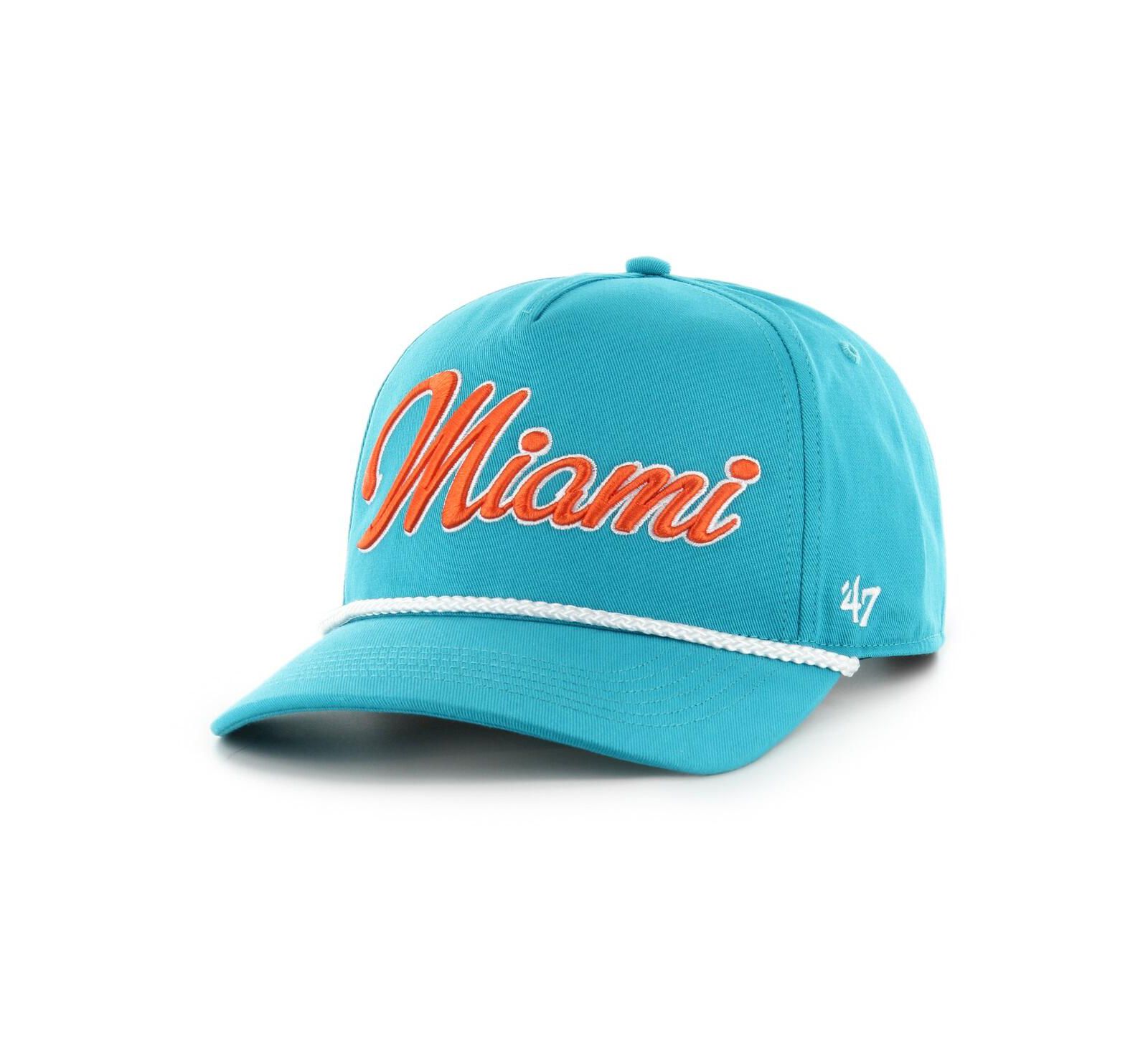'47 Brand Men's Aqua Miami Dolphins Overhand Hitch Adjustable Hat