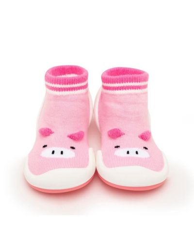 Komuello's Infant Girl First Walk Sock Shoes Piglet Pink