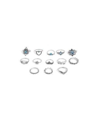 Женские кольца SOHI Silver, набор из 13 штук, окисленные