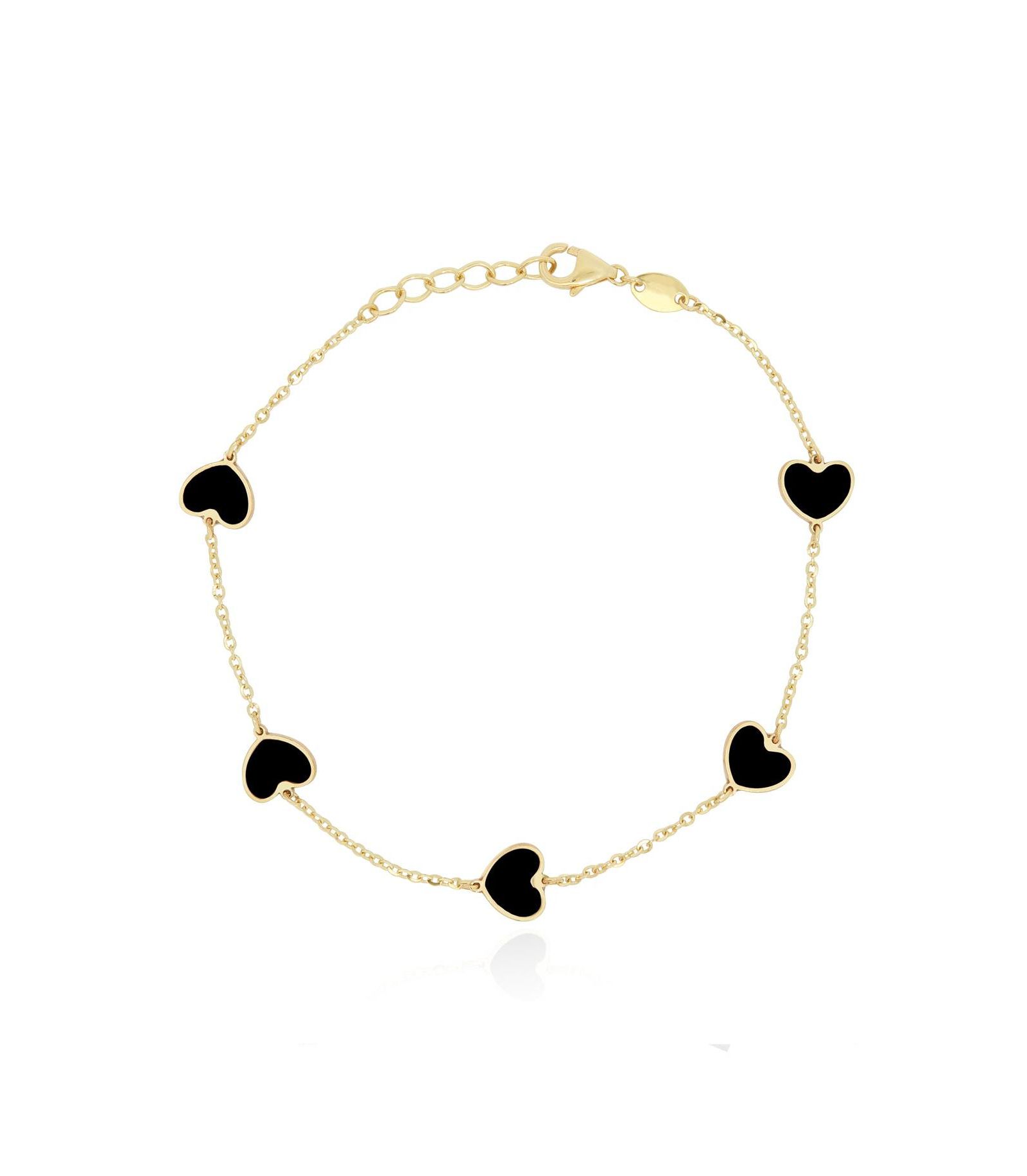 Браслет The Lovery Onyx Heart Station 14K Gold