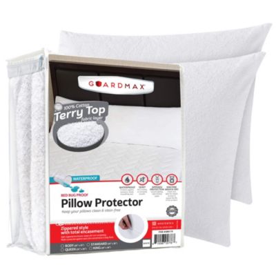 Защитный чехол для подушки Guardmax King Size Terry Cotton Waterproof с молнией, белый (4 шт)