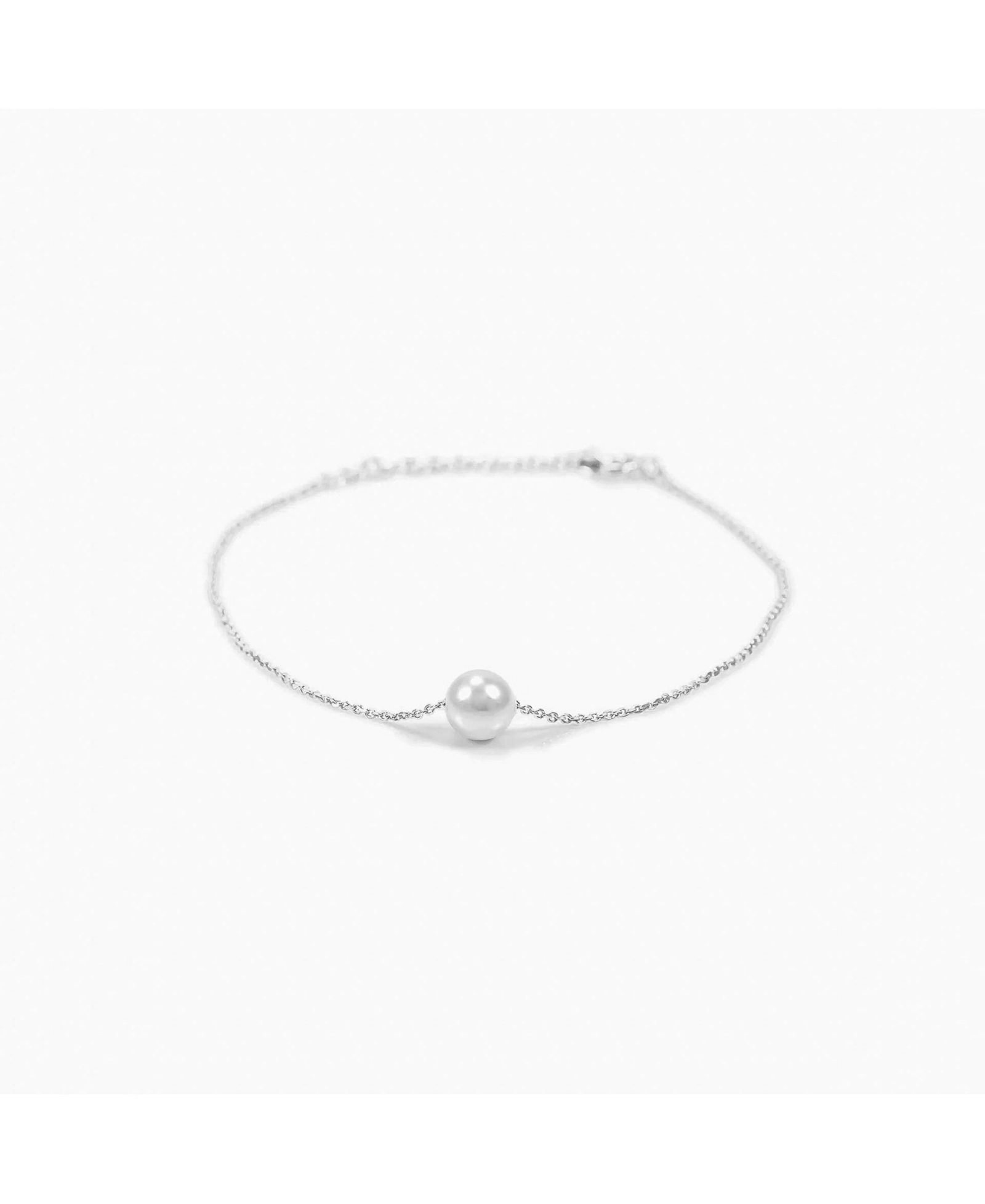 Минималистичный браслет Bearfruit Jewelry с одной жемчужиной, позолота 18k Gold, серебро Sterling Silver