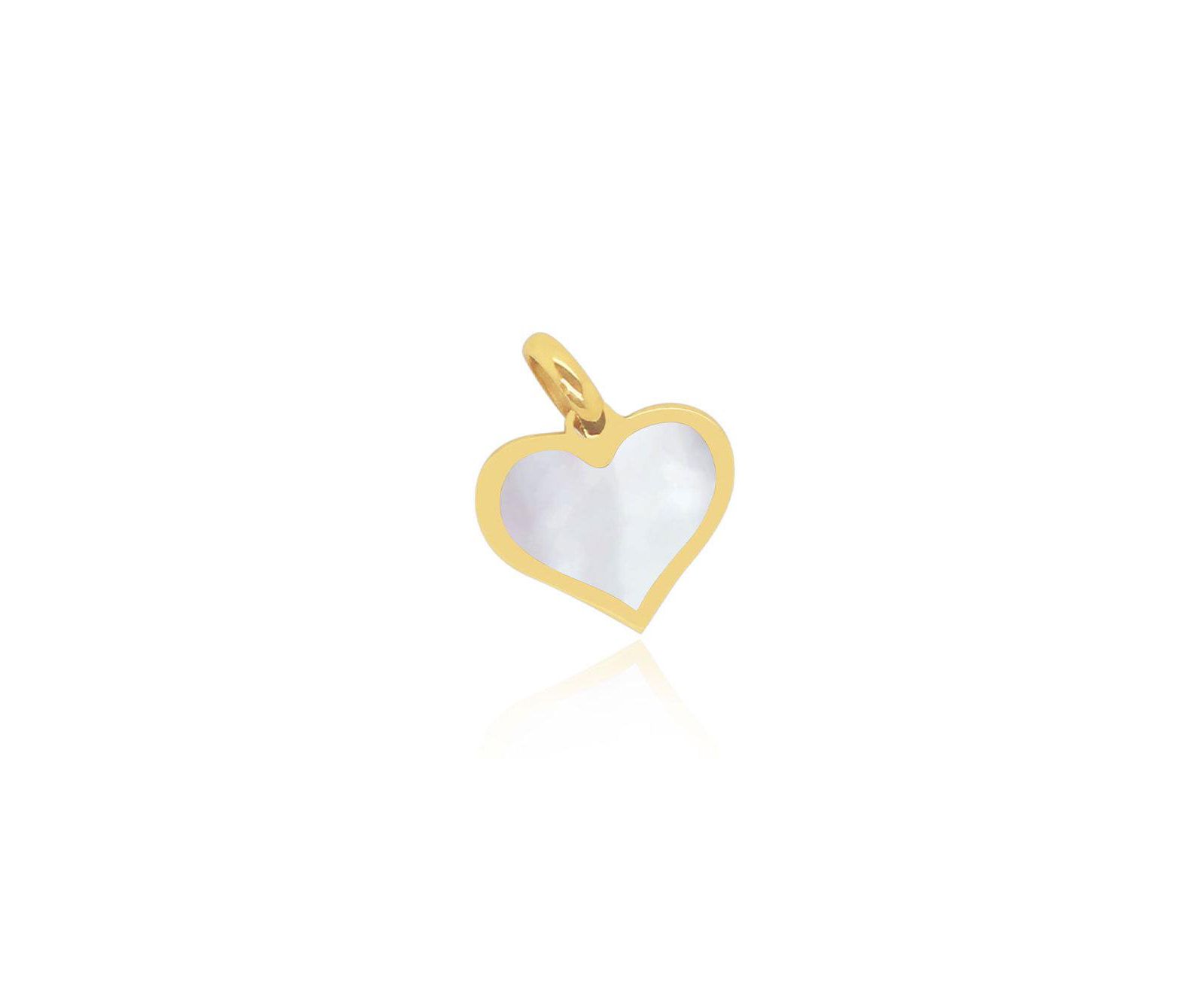 The Lovery Mother of Pearl Heart Charm - 10 millimeters