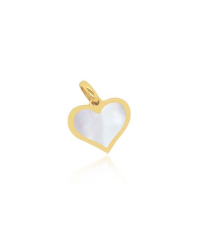 The Lovery Mother of Pearl Heart Charm - 10 millimeters