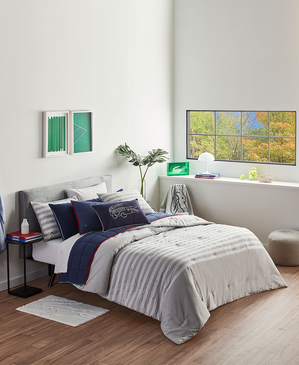 Lacoste Home Court Stripe 3-Pc. Comforter Set, King