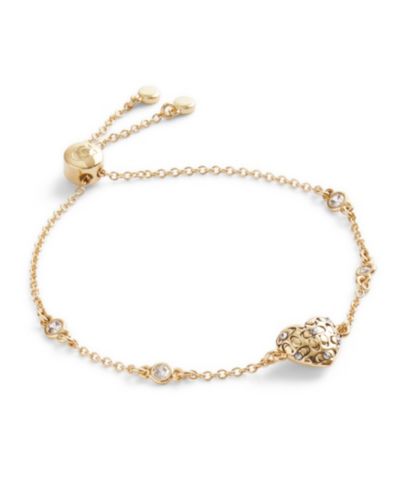 Браслет COACH Cubic Zirconia Signature Quilted Heart Slider